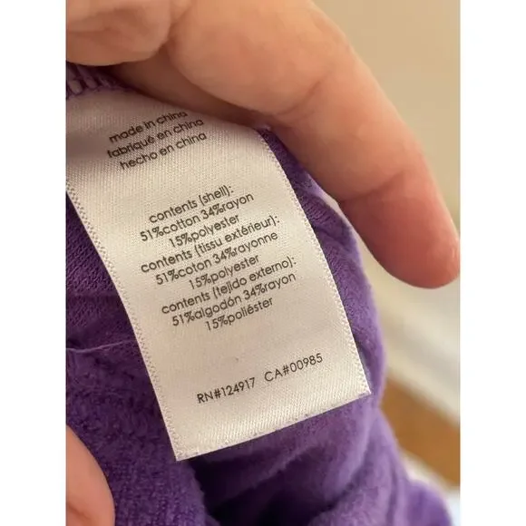 Danielle Bernstein Purple Terrycloth Lounge Short - M Casual Leisurewear Vibrant - Picture 7 of 7